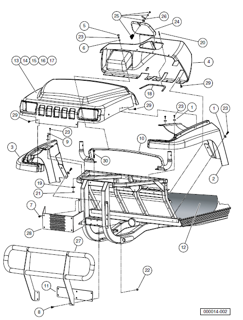 Front Body Trim, Diesel Vehicles 