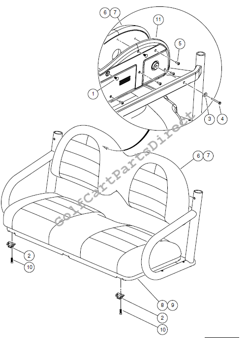 Bench Seat, Rear - 4 Pass