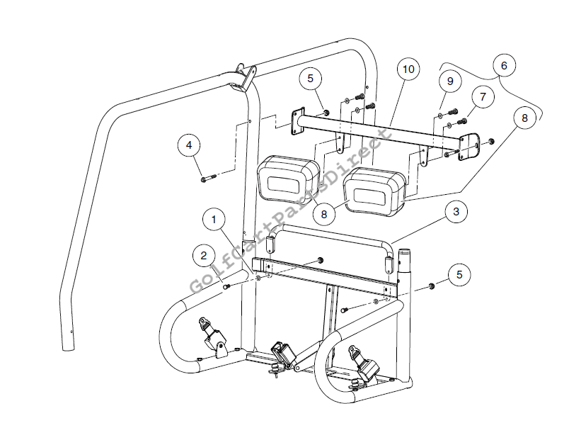 Head Rests and Rear Seat Handle - 4 Pass