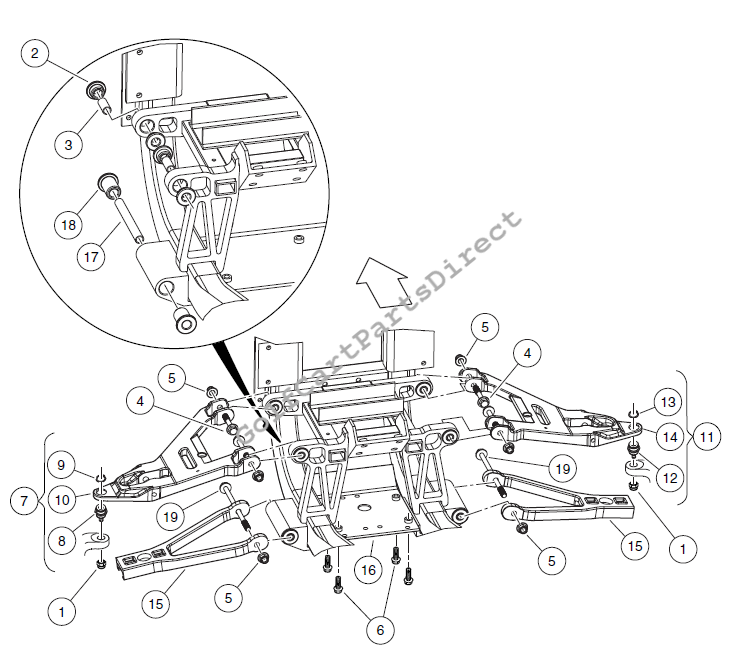 Brake Pad Service Kit (102714001) For Club Car XRT950, XRT1500, XRT1550 & Carryall 294/295