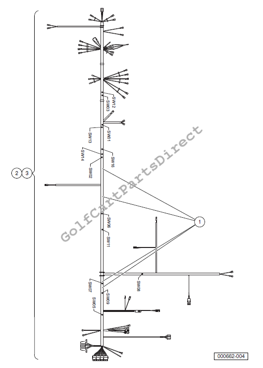 Wiring – Kubota Diesel Engine, One-Piece Harness