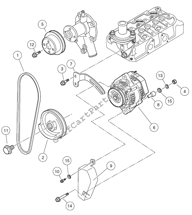 40-Amp Alternator, Belt and Pulleys