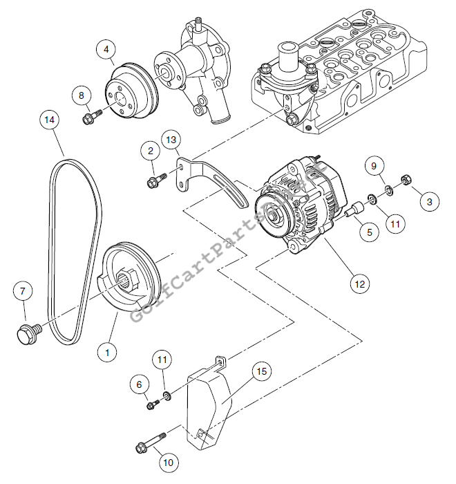 60-Amp Alternator, Belt and Pulleys