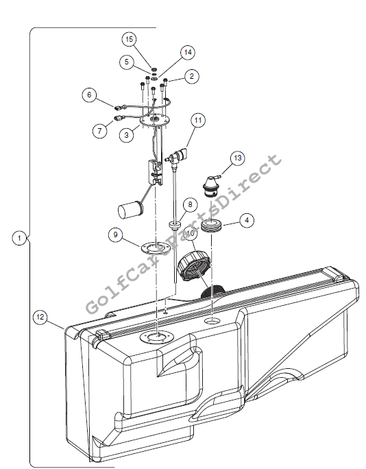 Fuel Tank (S/N Lower than 346908) – Gasoline Vehicle