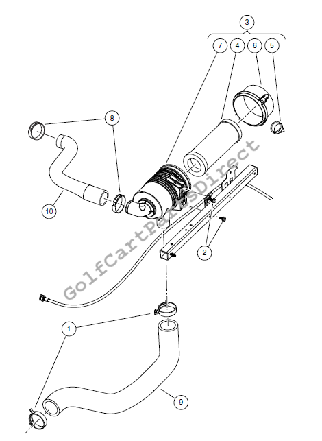 Intake Hoses and Air Filter – Kawasaki FH680