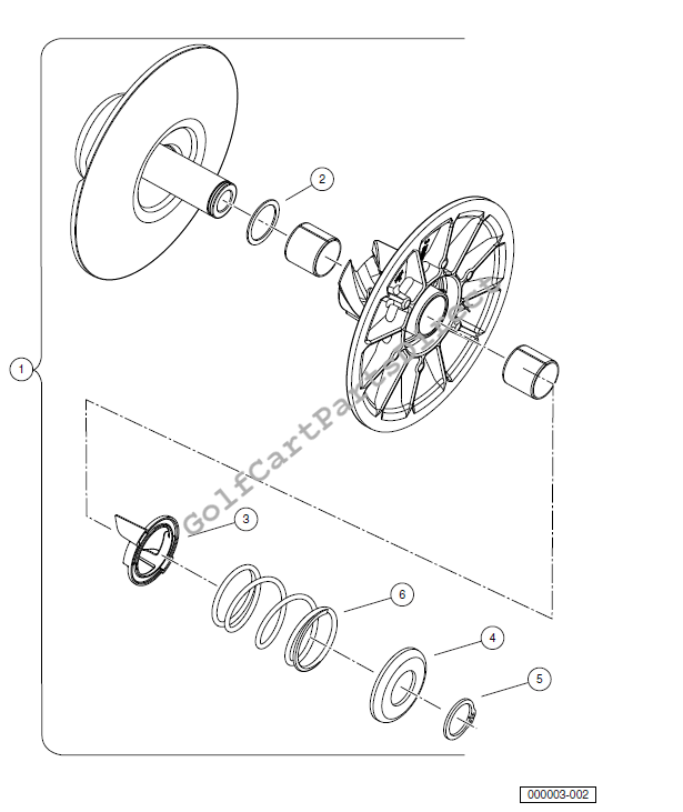 Driven Clutch (for 3 Weight Drive Clutch)