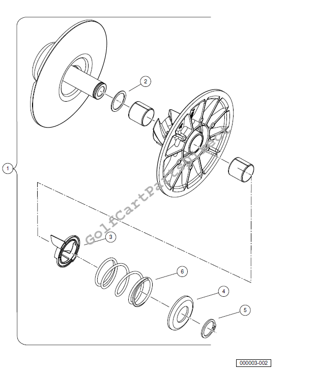 Driven Clutch (for 3 Weight Drive Clutch)