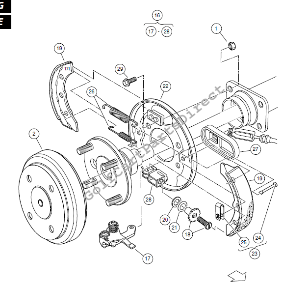 Brakes - Rear Brakes, Self-Adjusting - Electric Vehicles