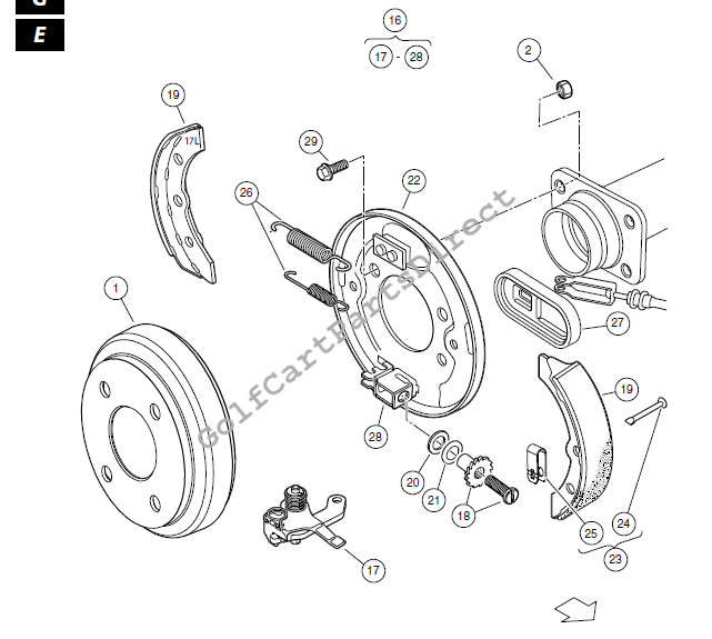 Brakes - Rear Brakes, Self-Adjusting - Gasoline Vehicles