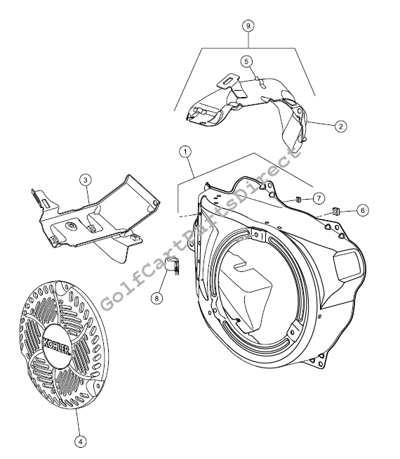 Engine - Blower Housing and Heat Shield - ECH440
