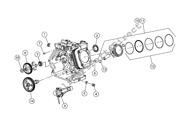 Engine - Crankcase and Piston - ECH440