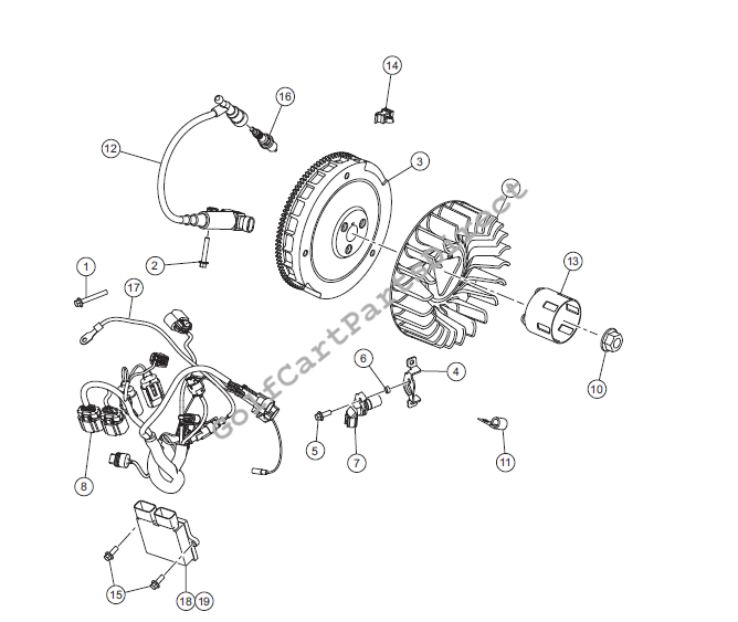Engine - Ignition Components and Flywheel - ECH440