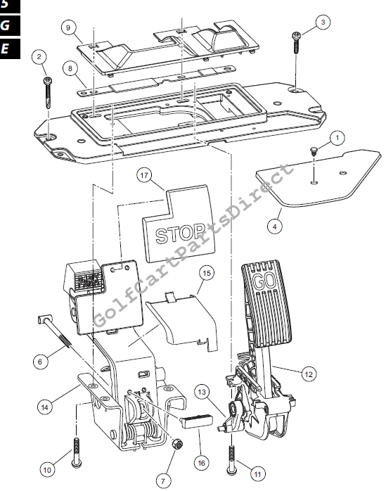 Pedal Group w/o MCOR - Electric Vehicle
