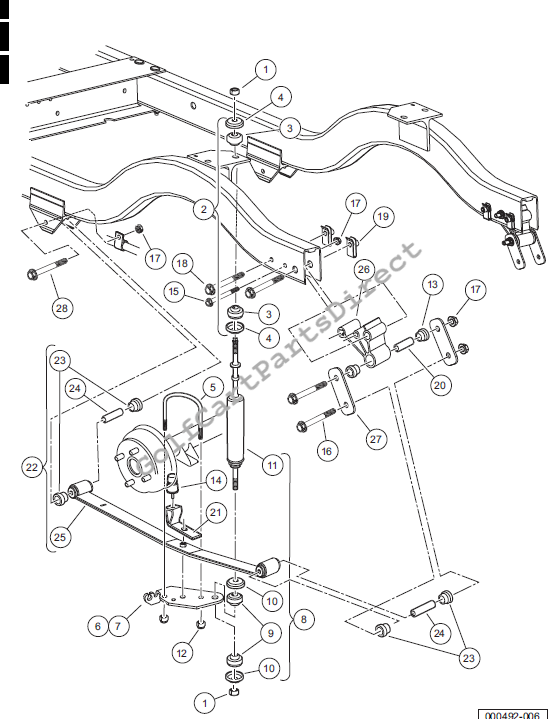 Rear Suspension, Four Passenger Electric, Optional Two or Four Passenger HD
