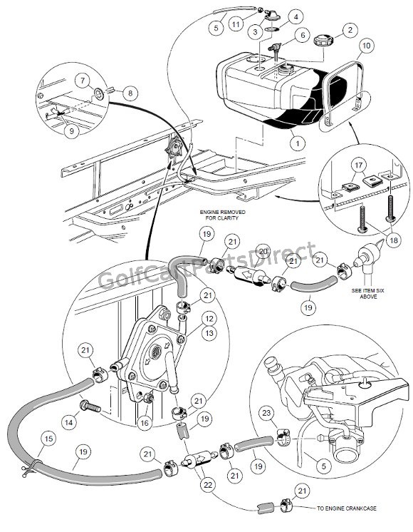 Club Car DS Fuel Tank Kit – 1992-2015, Kawasaki Engine, Replaces OEM 1013970, 1016003