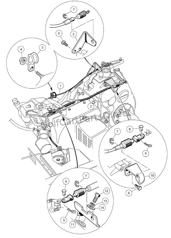 Governor & Accelerator Cables - GolfCartPartsDirect 1999 club car ds wiring diagram 