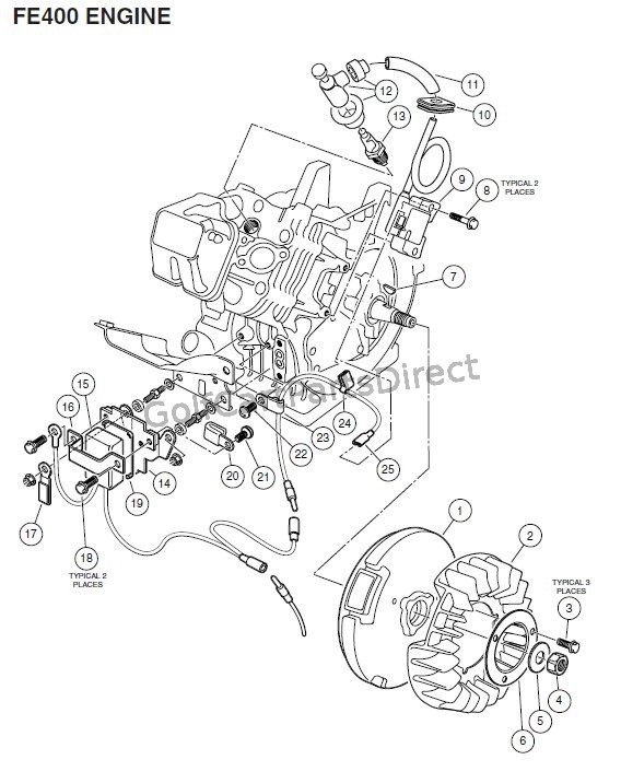 ENGINE, FE400 (KEY-START) - IGNITION COMPONENTS AND FLYWHEEL ...