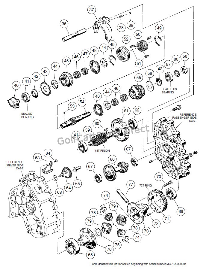 UNITIZED TRASAXLE – MC012C-BS00 BEGINNING WITH SERIAL NUMBER