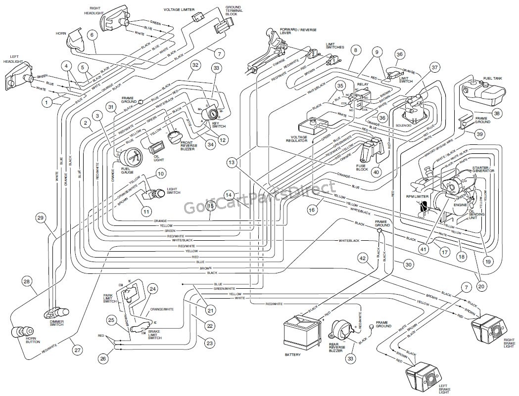 WIRING, GASOLINE VEHICLE - CARRYALL VI - GolfCartPartsDirect