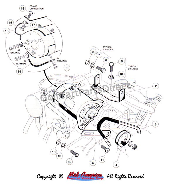 1992-1996 Club Car DS Gas or Electric - GolfCartPartsDirect ezgo buzzer wiring diagram 