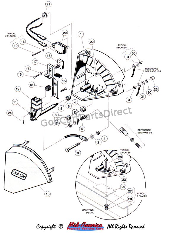 Wiper Switch - 36V V-Glide - GolfCartPartsDirect