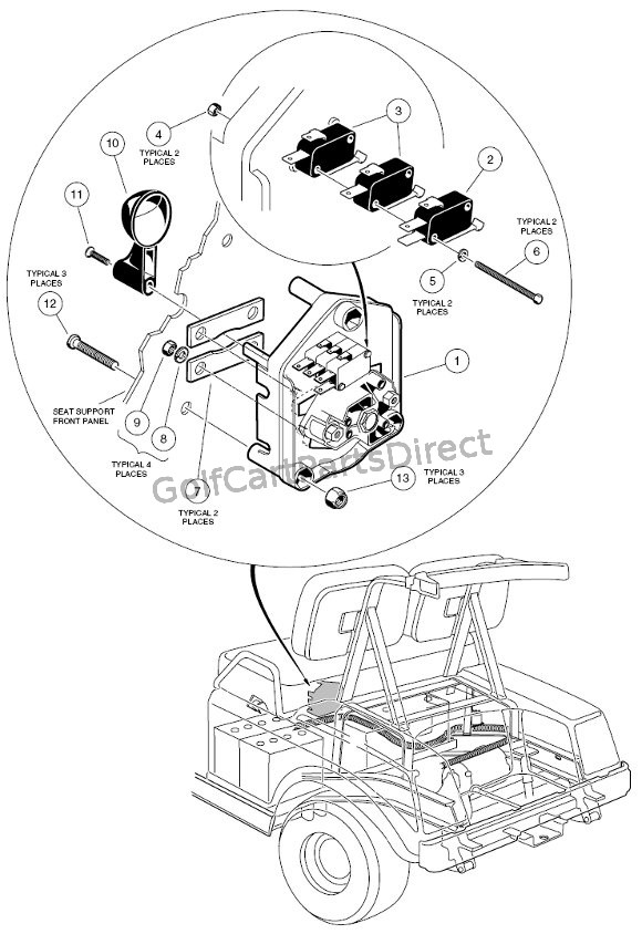 1997 Club Car Gas DS or Electric - GolfCartPartsDirect ezgo brake system diagram 
