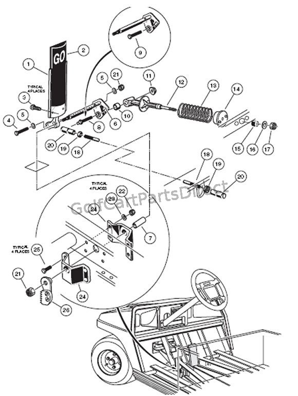 Accel. Pedal Assy. Gas - Club Car parts & accessories wiring diagram for 2003 club car 48v 