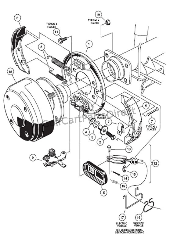 2000-2005 Club Car DS Gas or Electric - Club Car parts ... club cart wiring schematics 