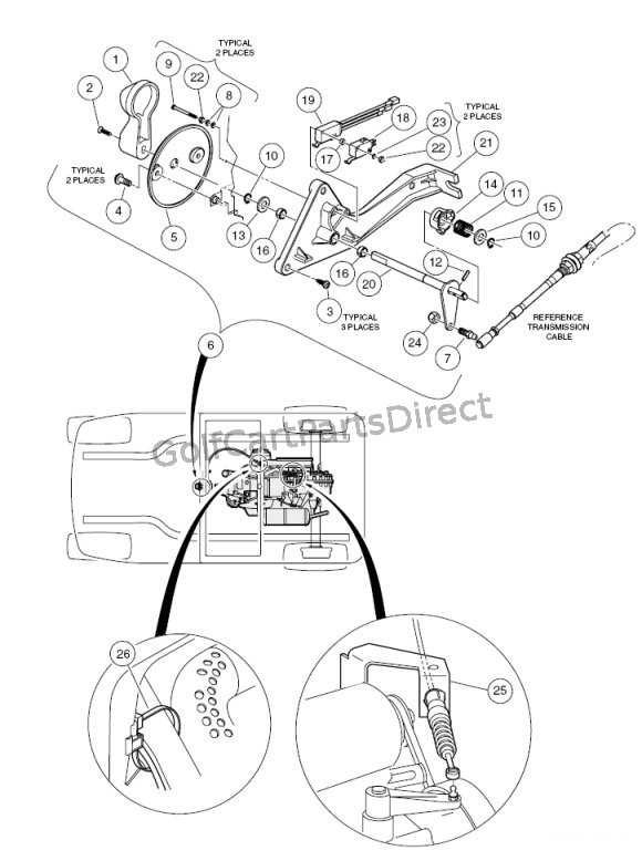 Forward/Reverse Shifter Assembly - Gas Vehicle ... ez go parts diagram 