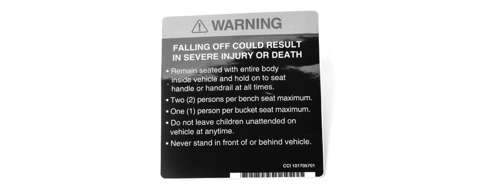 DECAL- WARNING                
