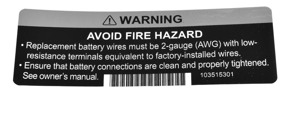 DECAL- WARNING- 2 GA          
