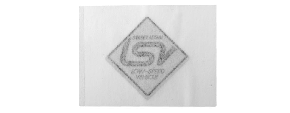 DECAL- LOW SPEED VEHICLE      