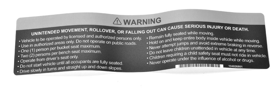 DECAL, OC, WARNING, CA