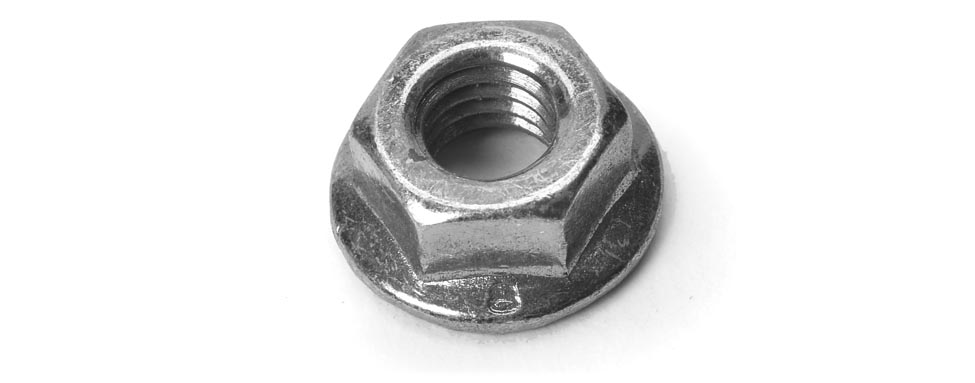 Nut, Flanged, M6 X 1, Serrated